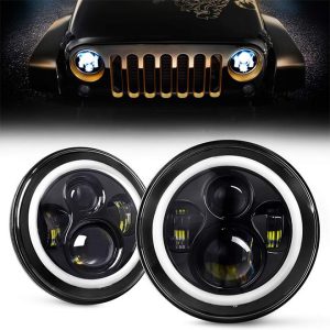 נורות Led Halo 7 אינץ לג'יפ רנגלר JK CJ TJ הארלי דוידסון האמר H2 רויאל אנפילד אביזרי רכב