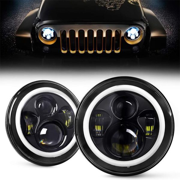 נורות Led Halo 7 אינץ לג'יפ רנגלר JK CJ TJ הארלי דוידסון האמר H2 רויאל אנפילד אביזרי רכב