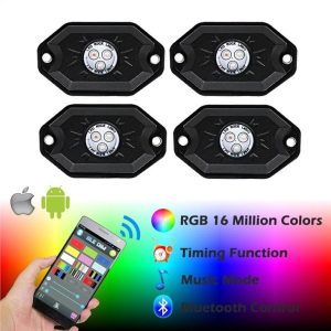 מורסון Led Pods אור RGB תזמון מוסיקה לשחק טלפון App שליטה 4 Pod לרכב