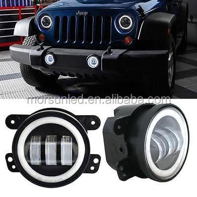 מורסון עגול LED ערפל אור עבור ג'יפ רנגלר JK JKU TJ LJ 4inch אור עם Halo DRL