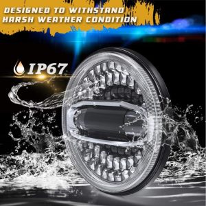 הגעה חדשה בהיר 7 Inch פנס Led לג'יפ Jk Jl 108 W 6500LM אופנוע פנס Led להרליס-דוידסון