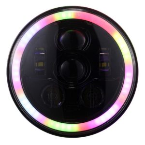 פונקציה חדשה רב צבעים 7 אינץ 'RGB פנס Led עם תאורת איתות צהובה לג'יפ JK