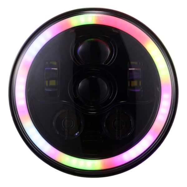 פונקציה חדשה רב צבעים 7 אינץ 'RGB פנס Led עם תאורת איתות צהובה לג'יפ JK